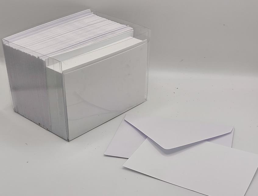 Bigliettini bianchi con busta - Sconti per Fioristi e Aziende - Box 100 biglietti+100 buste