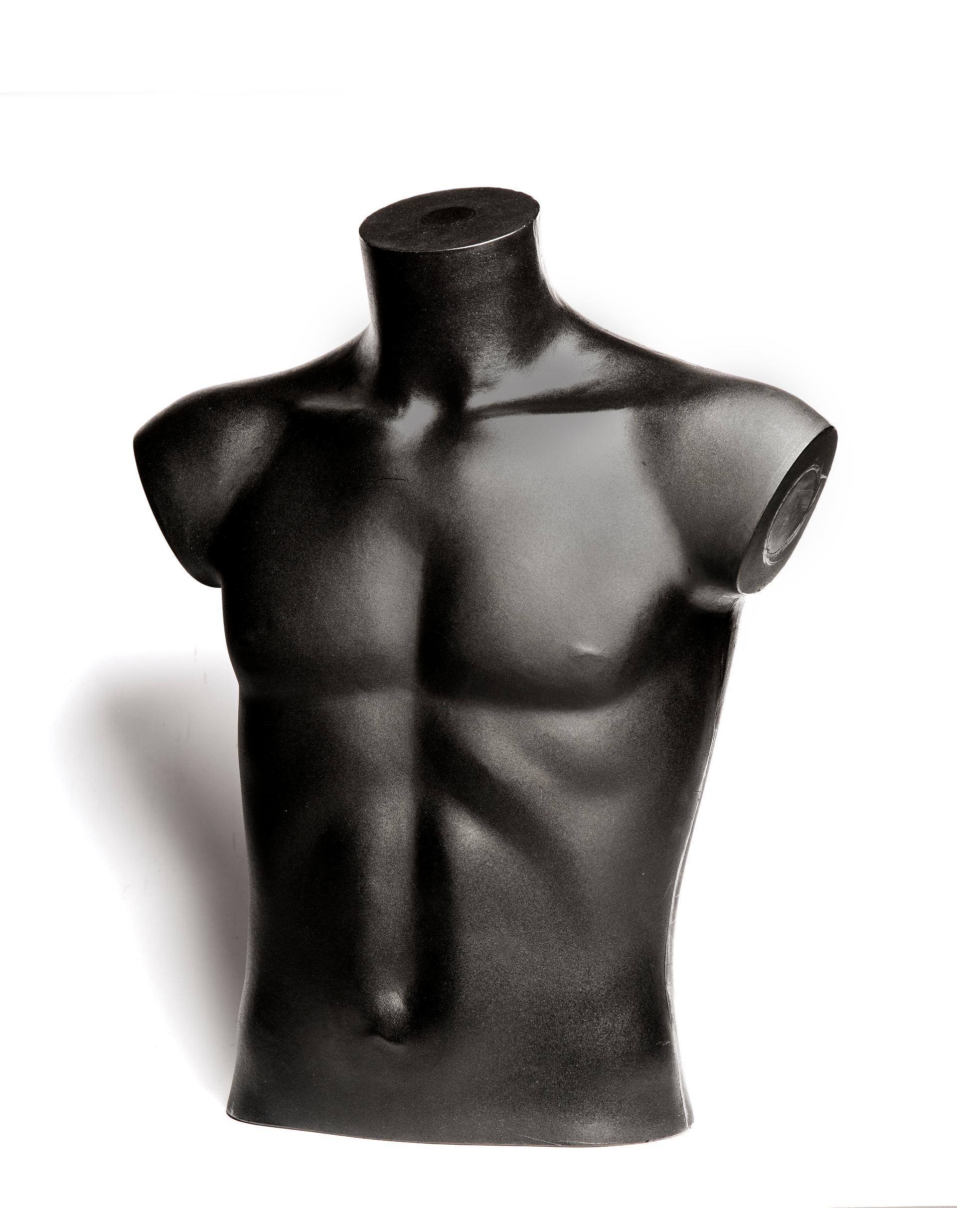 Manichino in Plastica H 58 Nero Mezzo Busto - Sconti per Fioristi Wedding e Aziende - Uomo e Donna