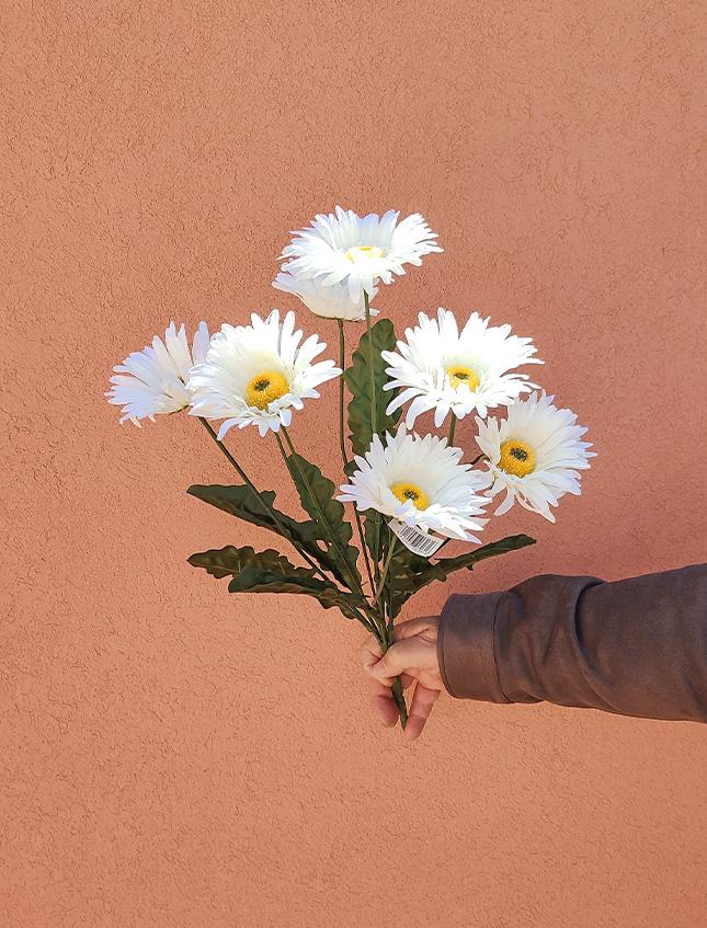 Gerbera Artificiale Bush x 8 in poliester - Sconti per Fioristi e Aziende - in poliestere