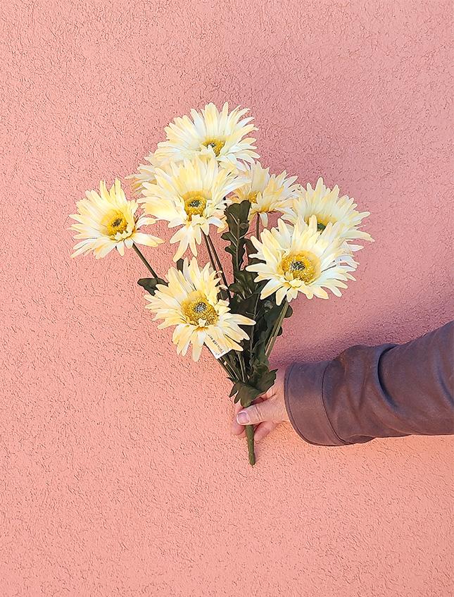 Gerbera Artificiale Bush x 8 in poliester - Sconti per Fioristi e Aziende - in poliestere