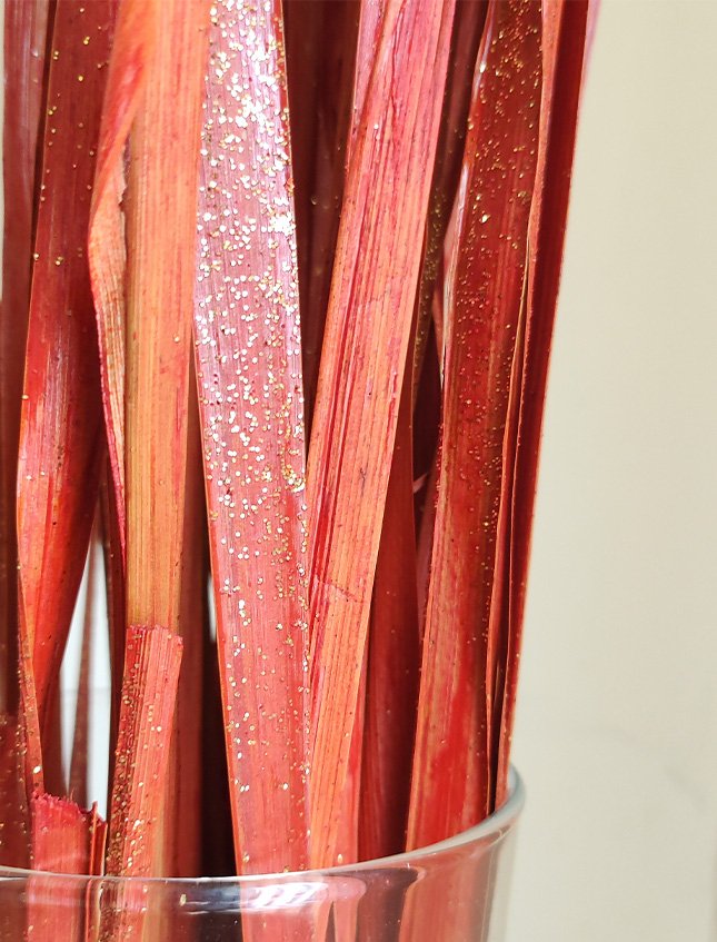 Foglie di Tipha Glitterate - Sconti per Fioristi e Aziende - Foglie H 150 - Conf, gr. 250
