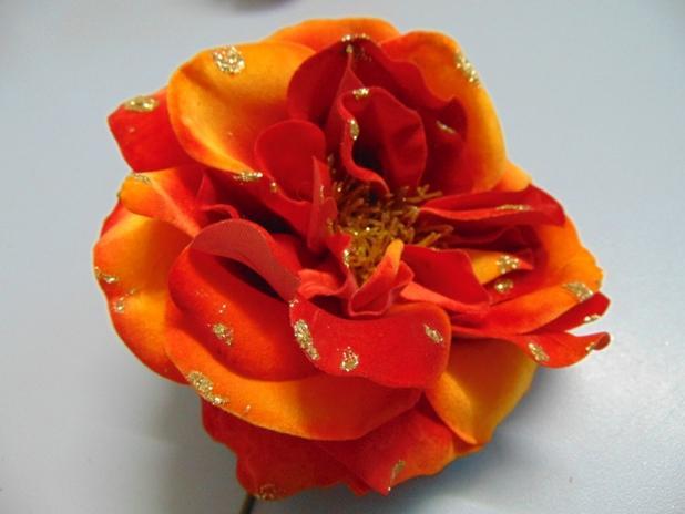 Rosa Artificiale Velluto - Sconti per Fioristi e Aziende . -  Rosso o Flamè