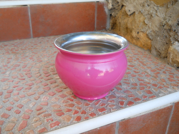 Cashpot smaltato H 10 dm.12 - Sconti per Fioristi e Aziende - Terracotta Colorata a freddo