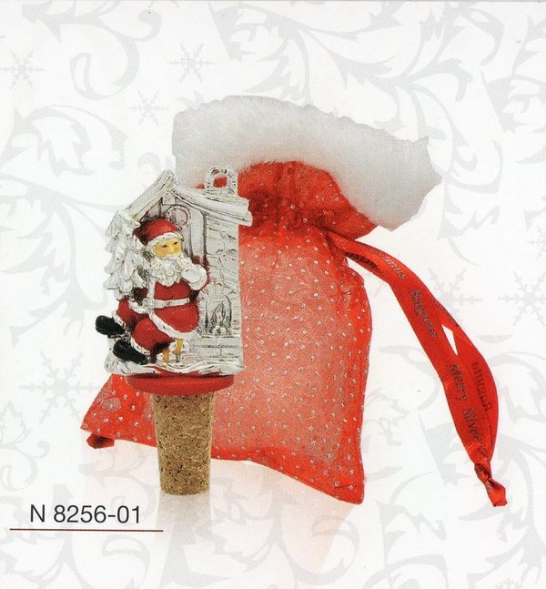 Tappo Babbo Natale H 11 - Sconti per Fioristi e Aziende - Laccato argento - 6 modelli