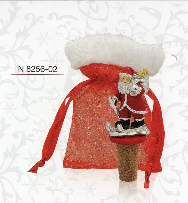 Tappo Babbo Natale H 11 - Sconti per Fioristi e Aziende - Laccato argento - 6 modelli