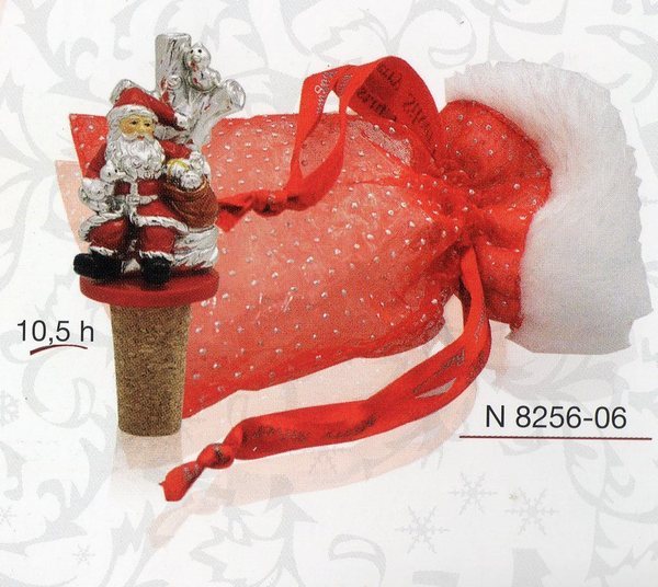 Tappo Babbo Natale H 11 - Sconti per Fioristi e Aziende - Laccato argento - 6 modelli