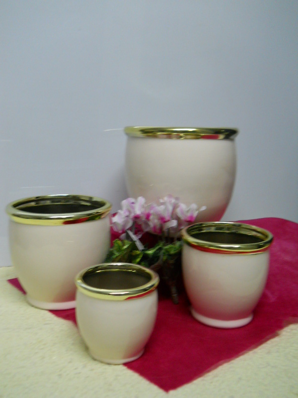 Portavasi x 4 in Ceramica  - Sconti per Fioristi e Aziende - in 2 modelli