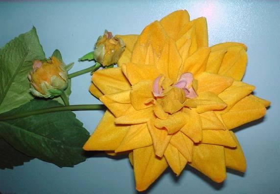 Dalia x 3 in Velluto H 80  - Sconti per Fioristi e Aziende . - Artificiale vellutata