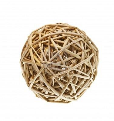 Sfera intrecciata dm. 25 cm. - Sconti per Fioristi e Aziende - in vimini Bianco e Naturale