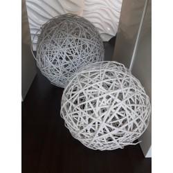 Sfera intrecciata dm. 25 cm. - Sconti per Fioristi e Aziende - in vimini Bianco e Naturale