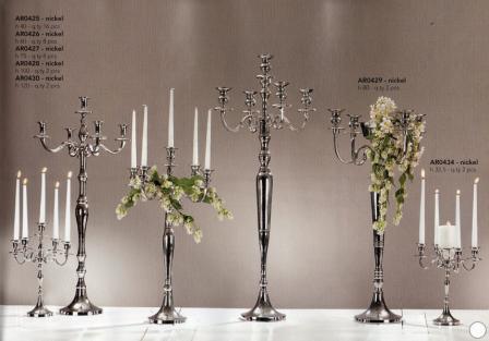 Candelabro H 60 cinque luci  - Sconti per Fioristi e Aziende - Bianco - Oro - Silver