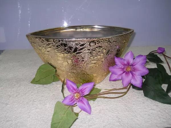 Vaso Ellisse Nefertiti oro  - Sconti per Fioristi e Aziende - H 16 e H 24 - Bocca 32 x 15