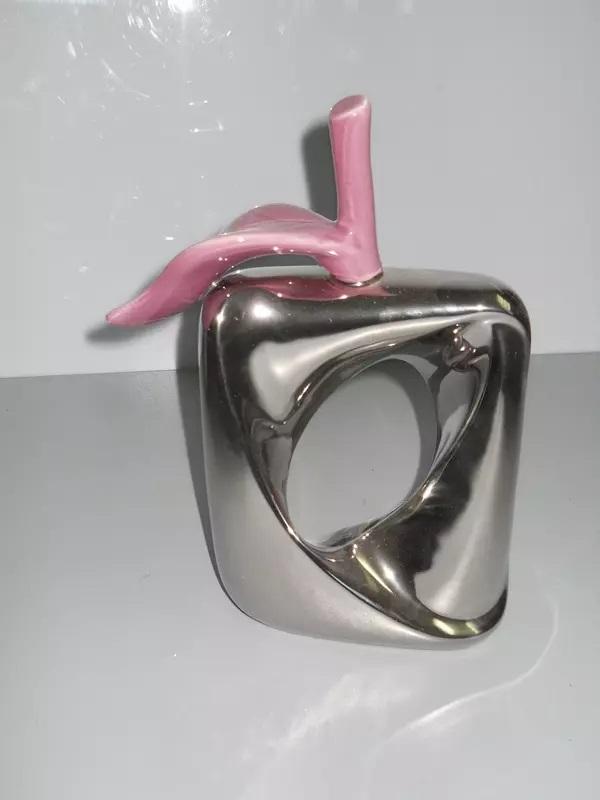 Mela Argentata Stilizzata  - Sconti per Fioristi e Aziende - Alti cm. 50 e cm. 26