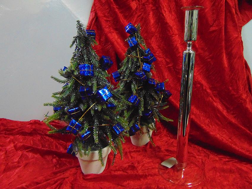 Porta Candela in vetro  - Sconti per Fioristi e Aziende - argentato in 3 misure