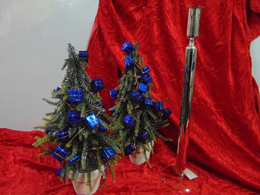 Porta Candela in vetro  - Sconti per Fioristi e Aziende - argentato in 3 misure