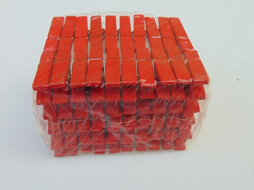 Mollette legno cm. 3,5 naturali e colorati Conf. 100 pezzi