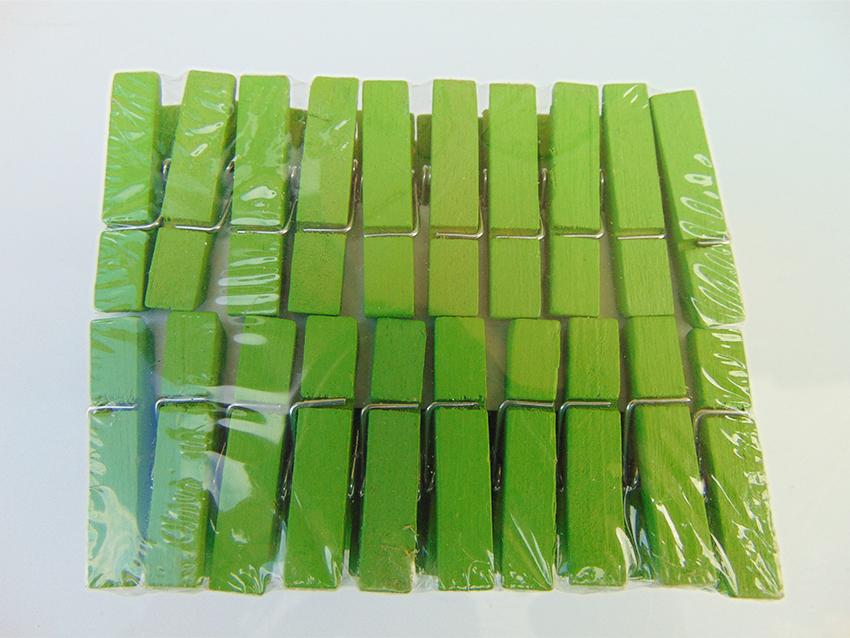 Mollette legno cm. 3,5 naturali e colorati Conf. 100 pezzi