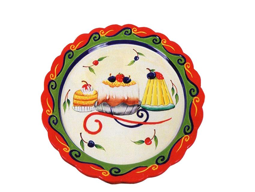 Piatto Porta Torta Dolcezza - Sconti per Fioristi e Aziende - Dm. 28 cm. In ceramica