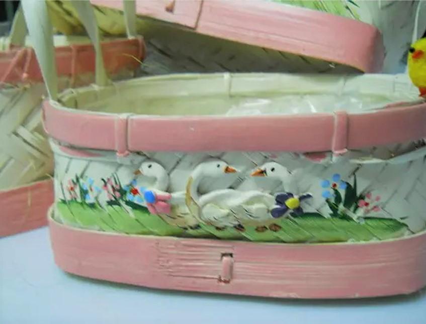 Cesti x 3 con decoro rilievo  in 2 modelli - Sconti per Fioristi e Aziende