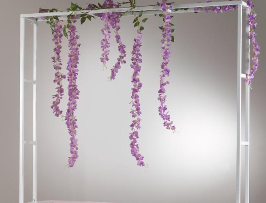 Arco Rettangolare in ferro - Sconti per Fioristi e Aziende . -  H 120 cm. 150 x20  Bianco/Oro