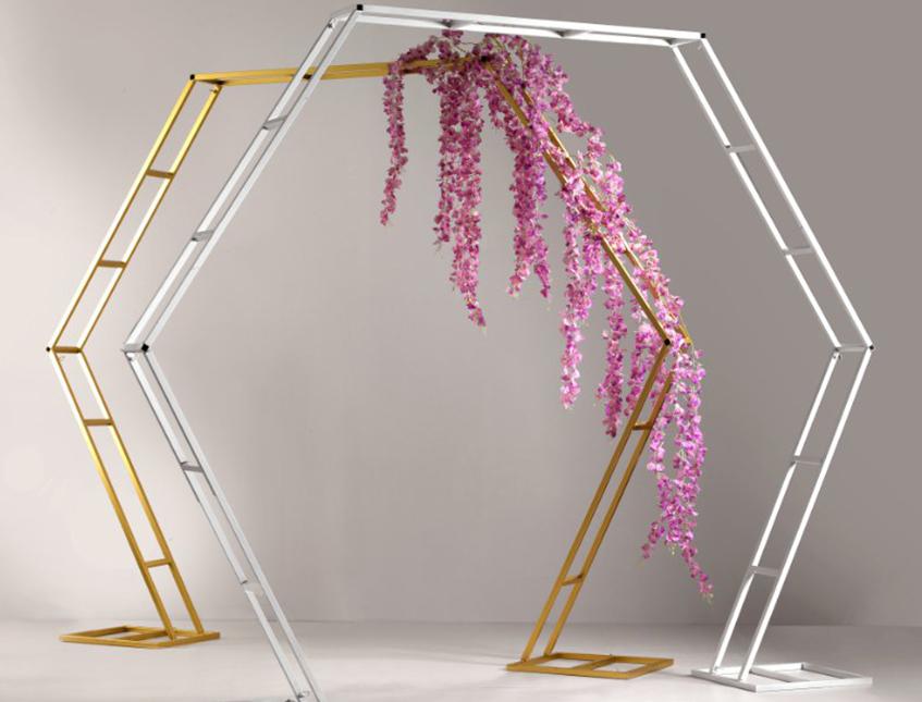 Arco Esagonale Bianco - Sconti per Fioristi e Aziende . - H 230 x 230