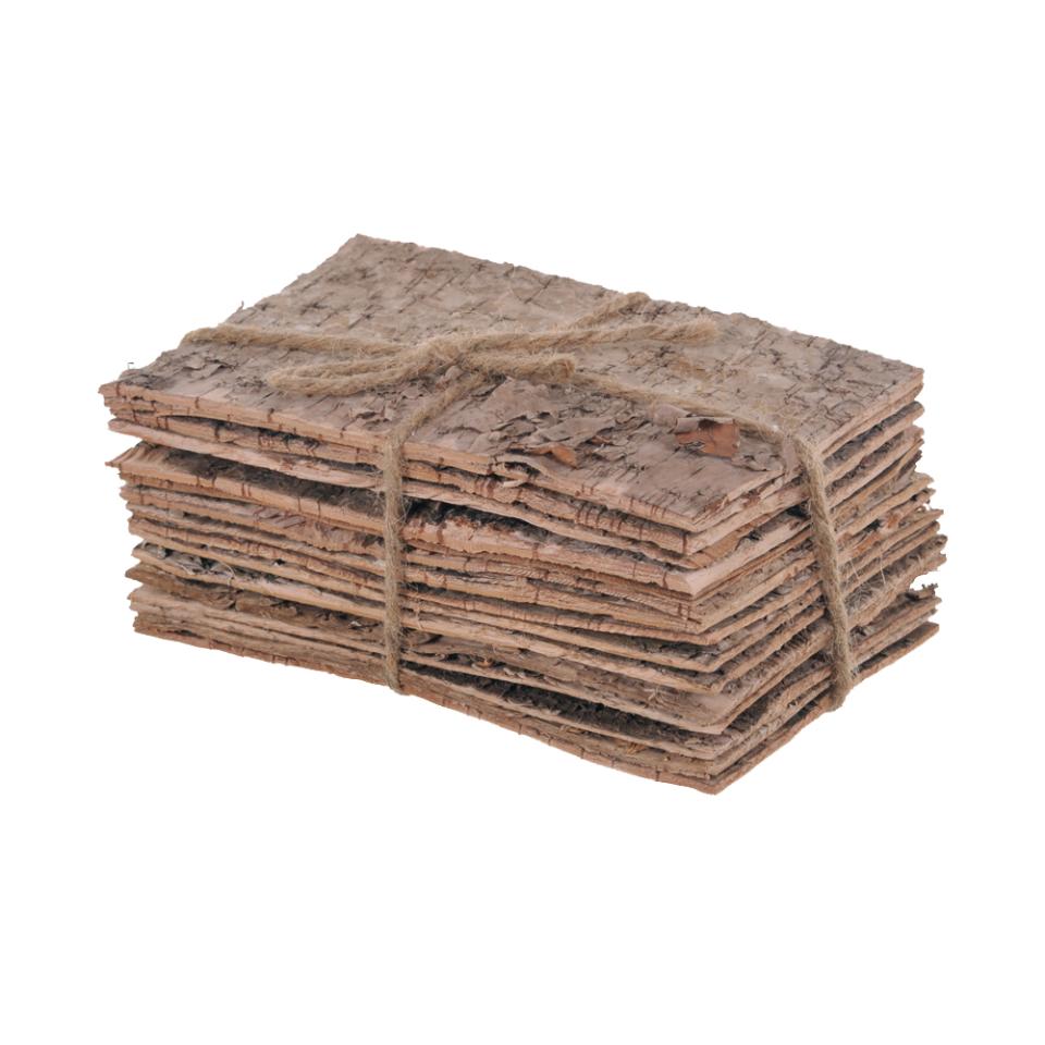 Corteccia di Betulla cm. 12 x 8  - Sconti per Fioristi e Aziende - Conf. 12 Pannelli Calibrati