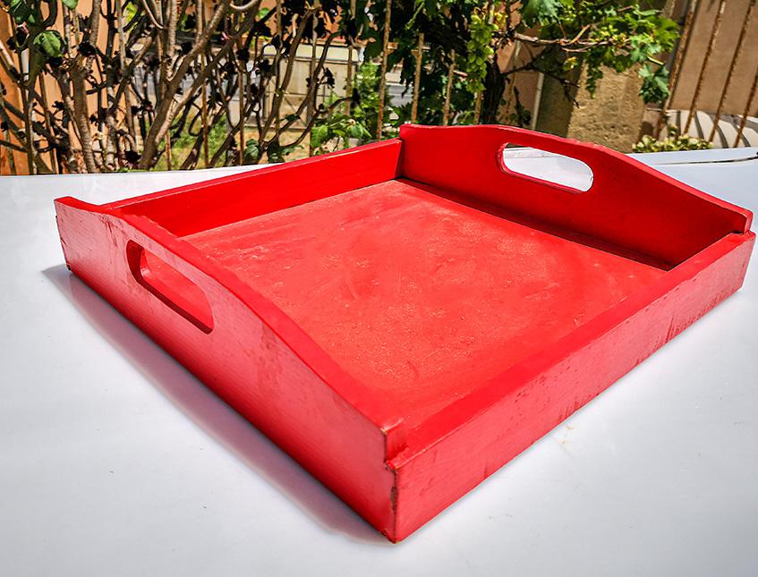 Vassoio cm 33x33 con manici in legno Sconti per Fioristio e Aziende