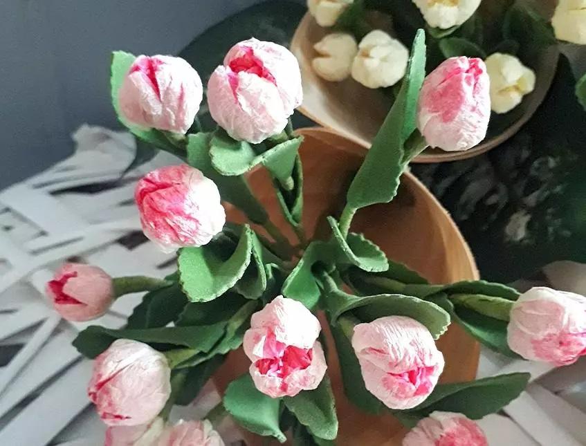 Tulipanini x 12 in poliestere Sconti per Fioristi e Aziende