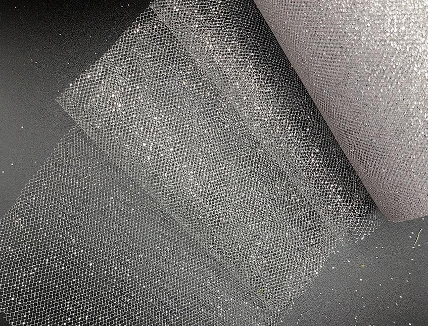 Tulle Glitterato H 25 x 50 mt. - Sconti per Fioristi e Aziende - Solo Oro e Argento