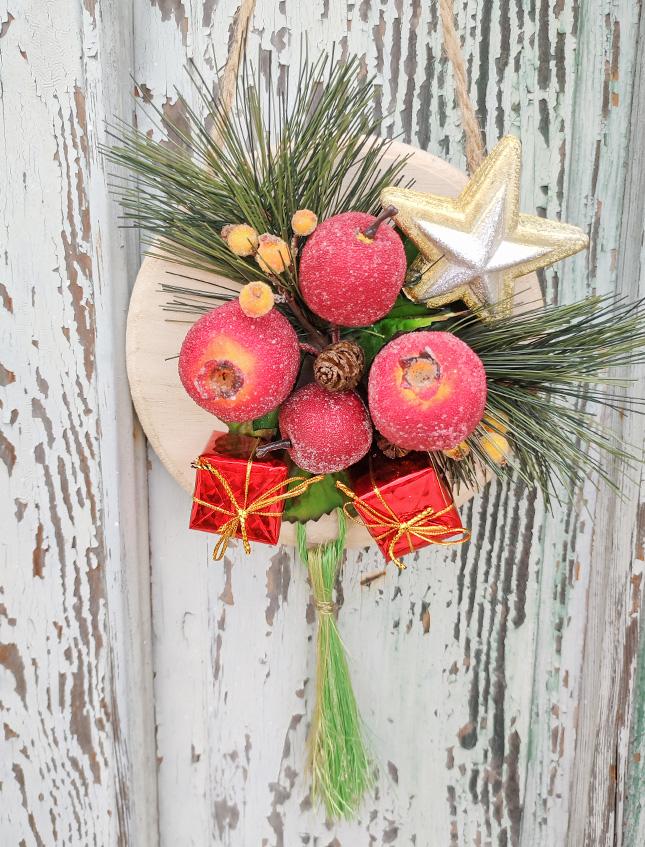 Decoro  frutta zuccherata - Sconti per Fioristi e Aziende - H 30 Su base legno dm. 18