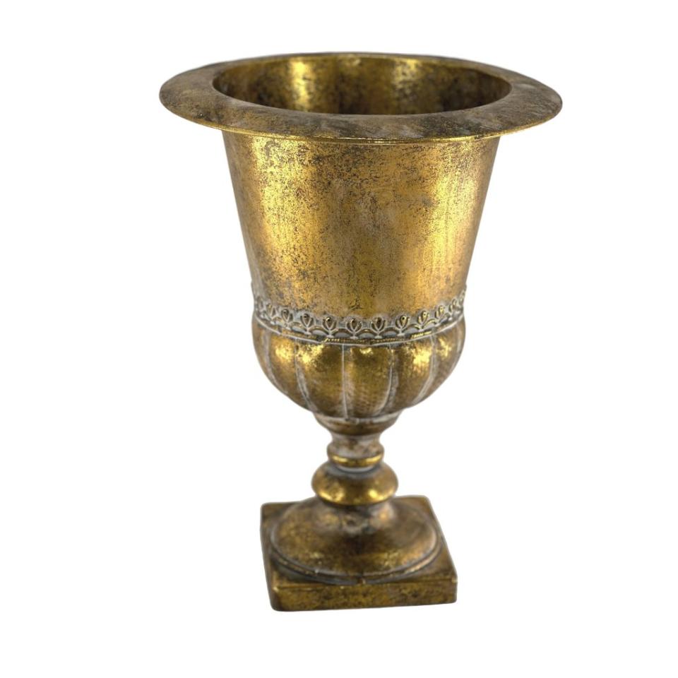 Coppa Anticata H 33 cm. -  Sconti per Fioristi e Aziende . - Bordo Metalllo in Oro o Bianco