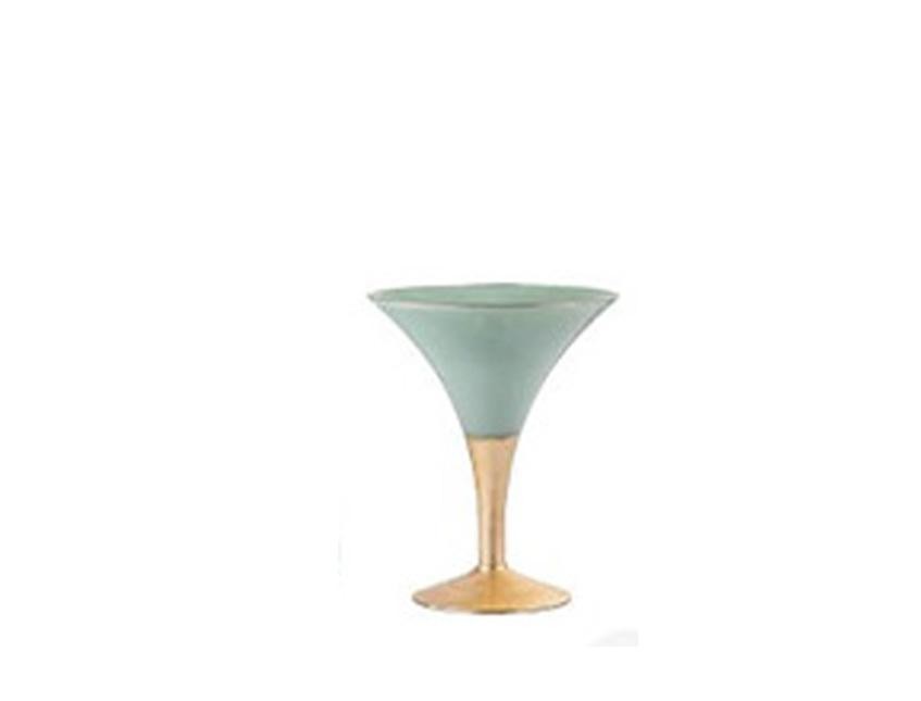 Coppe Martini e Coppe Bombate in Vetro Verde/Oro Linea Ticino Sconti per Fioristi, Wedding e Aziende