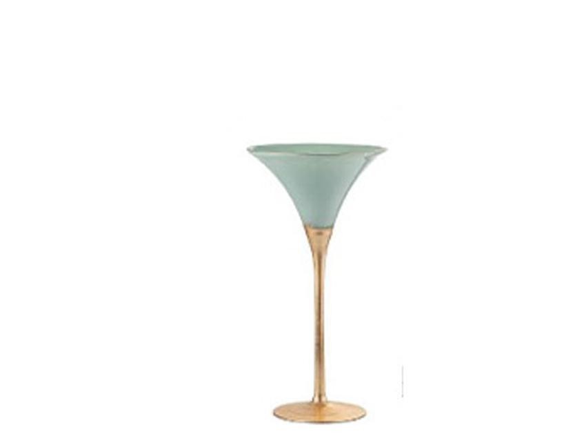 Coppe Martini e Coppe Bombate in Vetro Verde/Oro Linea Ticino Sconti per Fioristi, Wedding e Aziende