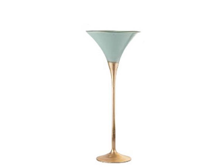 Coppe Martini e Coppe Bombate in Vetro Verde/Oro Linea Ticino Sconti per Fioristi, Wedding e Aziende