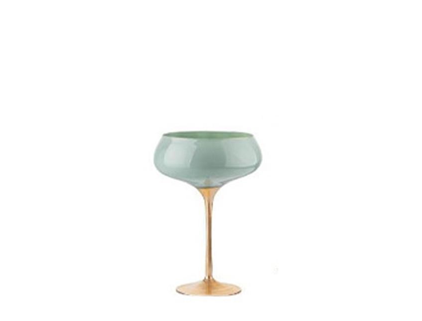 Coppe Martini e Coppe Bombate in Vetro Verde/Oro Linea Ticino Sconti per Fioristi, Wedding e Aziende
