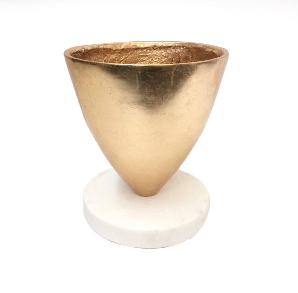 Coppa Bombata H40 e H51  Sconti per Fioristi e Aziende . - Oro base quadrata bianca