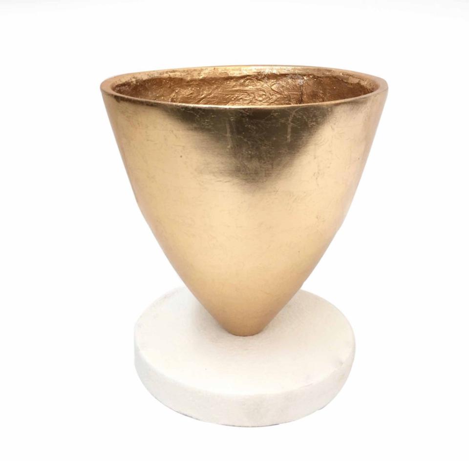 Coppa Bombata H40 e H51  Sconti per Fioristi e Aziende . - Oro base quadrata bianca