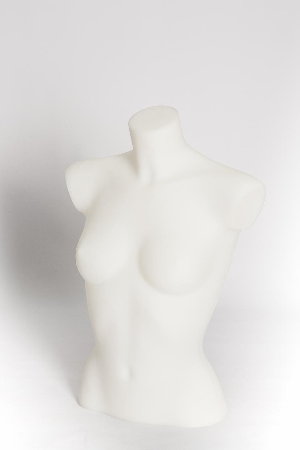 Manichino in Plastica H 58 Bianco Mezzo Busto - Sconti per Fioristi Wedding e Aziende - Uomo e Donna