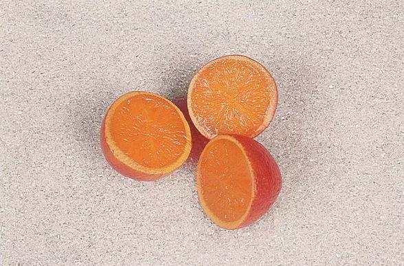 Mezza arancia artificiale in plastica - Sconti per Fioristi e Aziende . - dm. 6.5 cm H 6