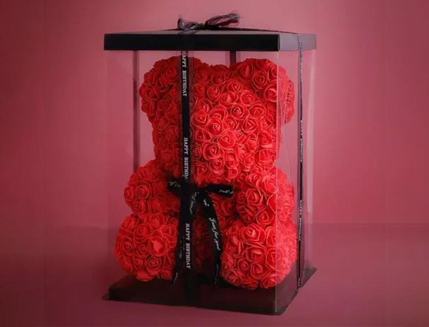 Teddy Bear Rose H 40 x 25 - Sconti per Fioristi e Aziende . - in box PVC