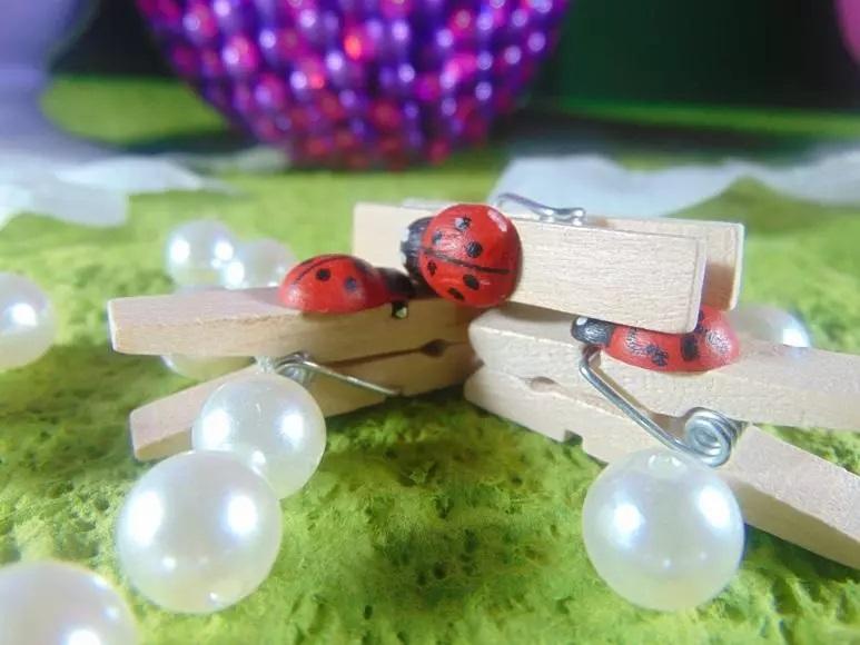 Mollette in legno con coccinella mm. 25 e mm. 35 - Sconti per Fioristi e Aziende