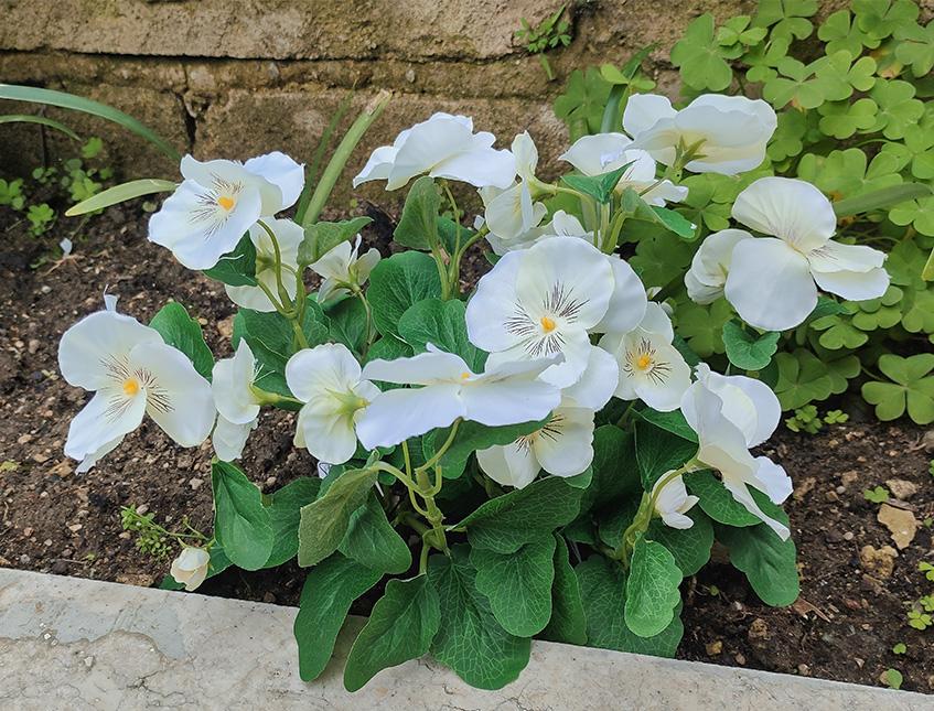 Violette del pensiero x 7 Artificiale in poliestere - Sconti per Fioristi e Aziende .