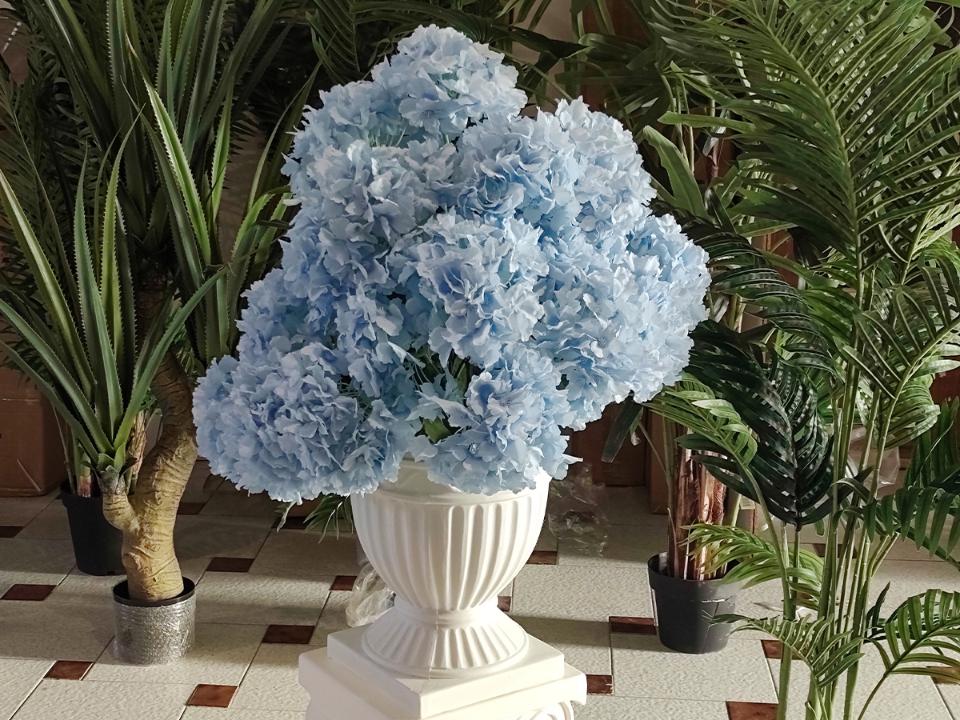 Ortensia Bush x 6 Artificiale - Sconti per Fioristi e Aziende . - Vari colori