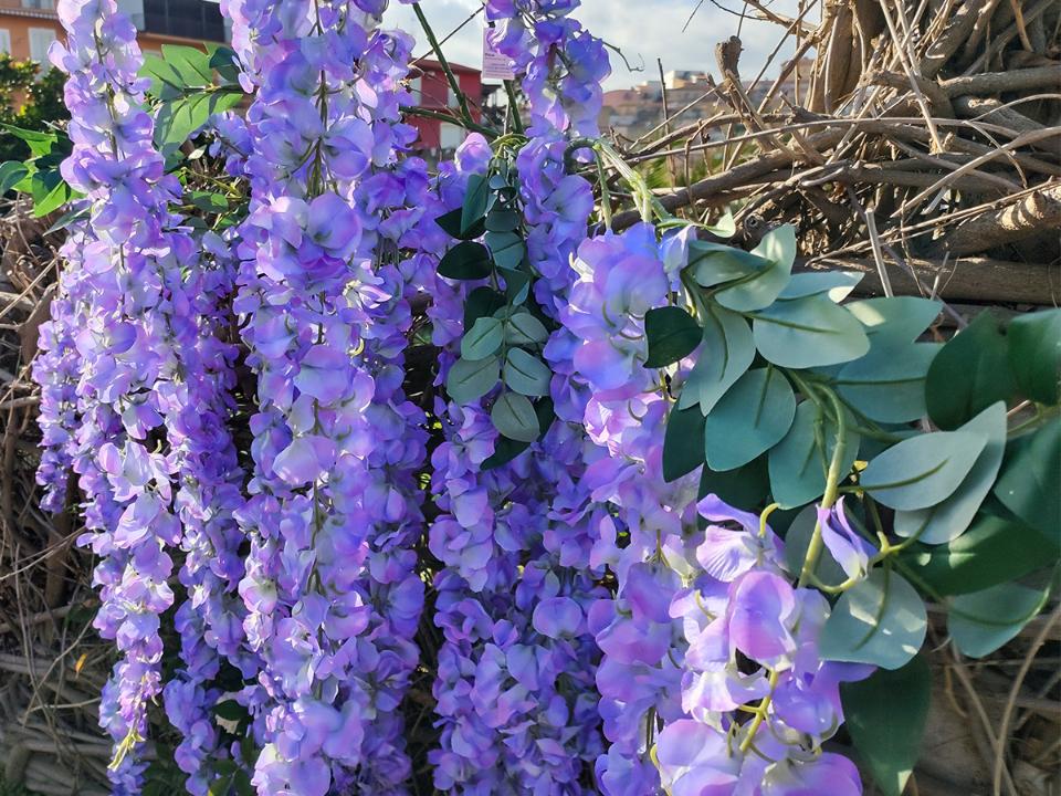 Glicine cadente x 3 H 150 cm. in poliestere - Sconti per fioristi e aziende .