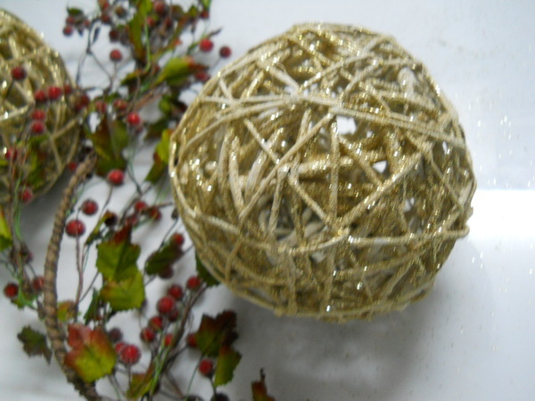 Sfera intrecciata in midollo dm. 20  glitterata x 2 - Sconti per Fioristi e Aziende