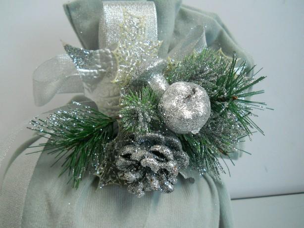 Porta Panettone in panno cm. 45 x 45 - Sconti per Fioristi e Aziende - con tirante e decoro