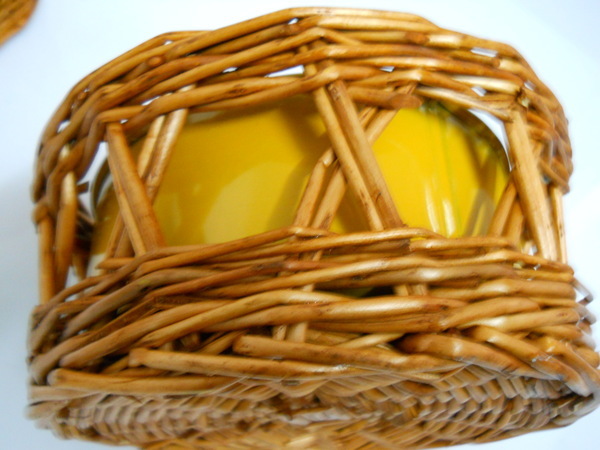 Cesti rettangolari set x 3  - Sconti per Fioristi e Aziende - in vimini con latta colorata