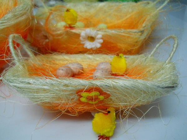 Vassoi Quadri in Sisal x 3  decorati - Sconti per Fioristi e Aziende