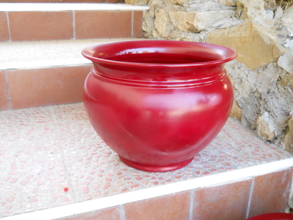 Cashpot smaltato H 20 dm 25 - Sconti per Fioristi e Aziende - Terracotta Colorata a freddo