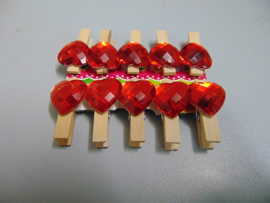 Mollette cuore sfaccettato - Sconti per Fioristi e Aziende - x 10  In 6 colori